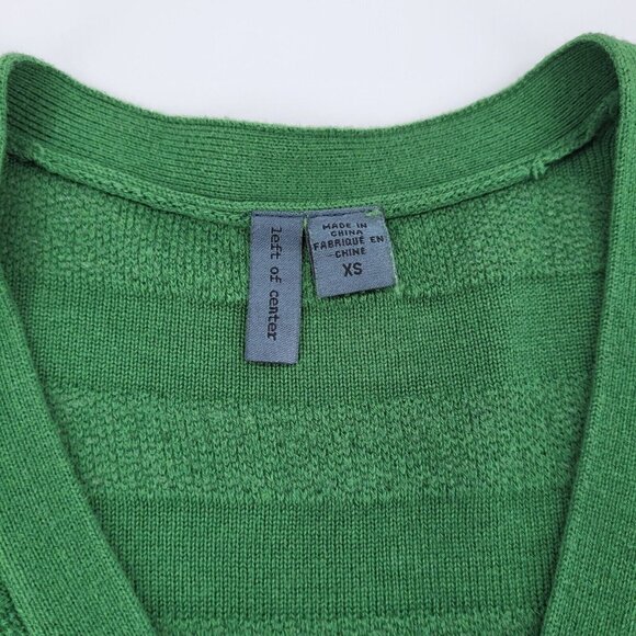 ANTHROPOLOGIE LEFT OF CENTER sz XS VALONIA green asymmetrical cardigan - Picture 9 of 9